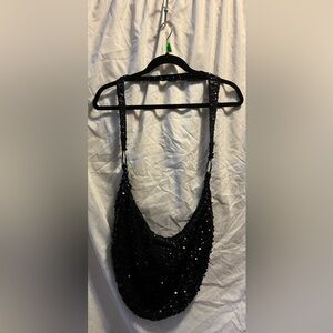 Fashion Express black sequin purse hobo style